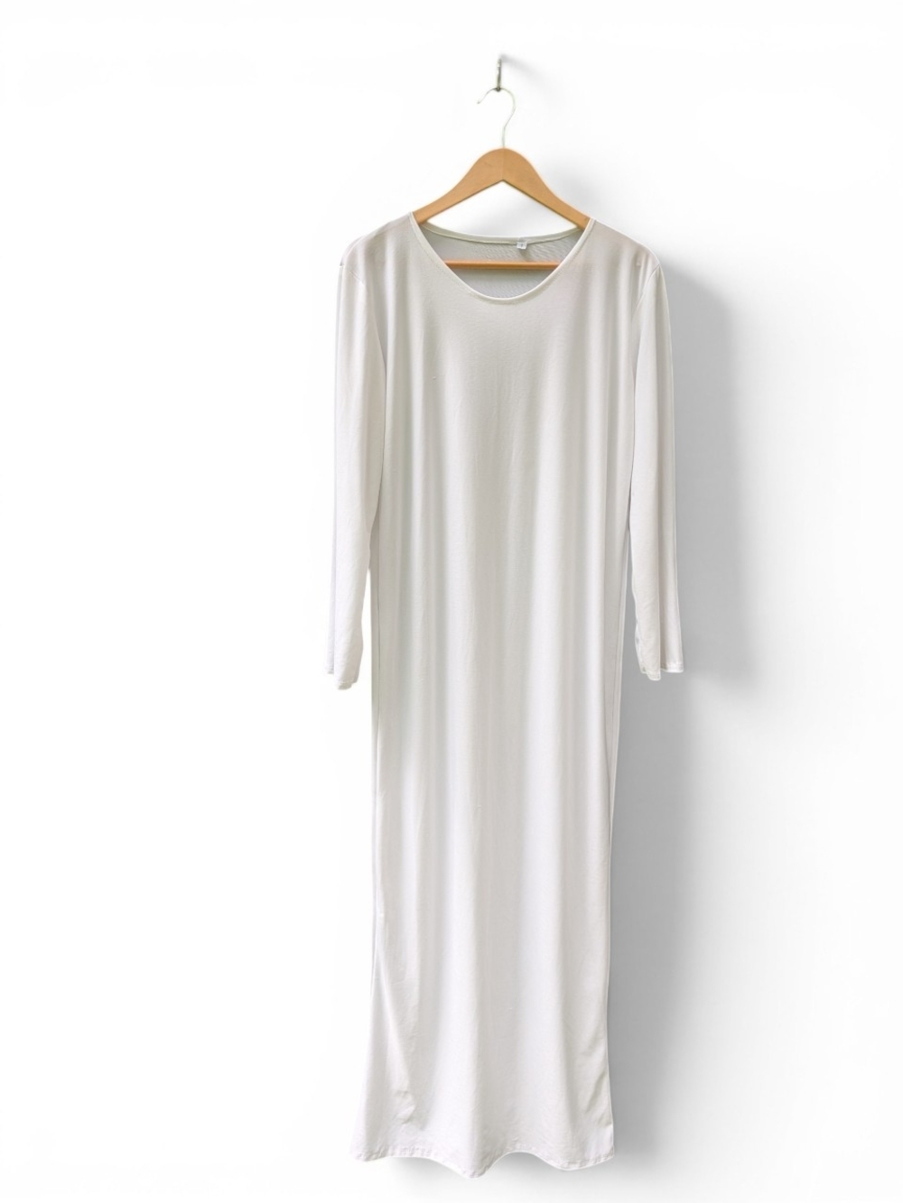 Classic Long-Sleeve White Maxi Dress